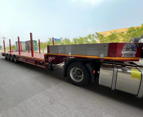 Semi remolque para camión con techo bajo de 3/4 ejes de 40 pies de contenedor de tubo de acero de madera