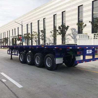 Semi-remolque con 3 ejes 4 ejes Camión de contenedores con piso plano engranaje de aterrizaje de 28 t de trabajo pesado