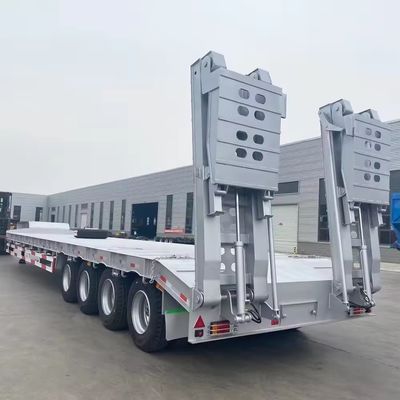 Semirremolque de lecho bajo resistente y duradero para el transporte de equipos de construcción grandes