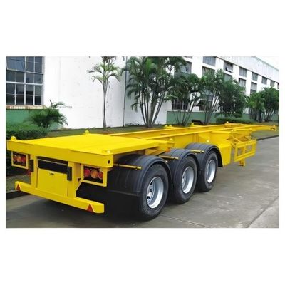 Tractor de aterrizaje de carga pesada de acero de 28 t Transporte de contenedores transfronterizos Esqueleto Semirremolque
