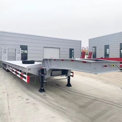 Equipo de transporte pesado de 4 ejes Escala hidráulica doble de lecho bajo Semirremolque
