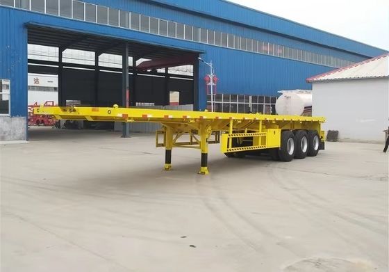 Semi-remolque de 3 ejes de cama plana para camión Remolque de contenedores de 20FT 40FT Chasis Remolque de cama plana