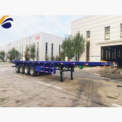 Remolque de cama plana de 40 pies 3 ejes 4 ejes Contenedor de cama plana Camión Semirremolque de Wosheng