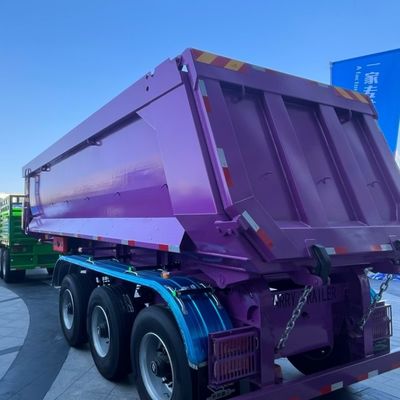 60-120T Semi remolque trasero de descarga remolque de remolque con Q345B / T700 de acero
