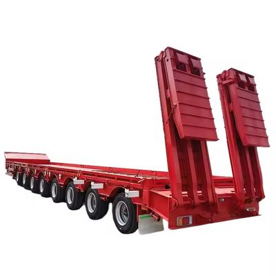 Transporte 20-100 toneladas de semirremolque de lecho bajo con suspensión aérea y material de acero