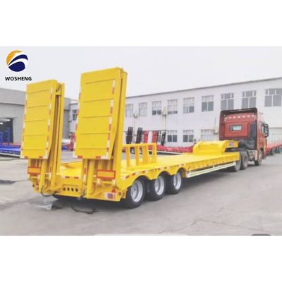 Semi-remolque de carga pesada extensible 40 pies remolque de cama baja 3 ejes para remolque de camión
