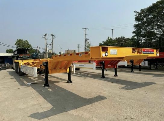 Esqueleto de acero inoxidable, remolque de transporte de contenedores de 40 pies con suspensión mecánica