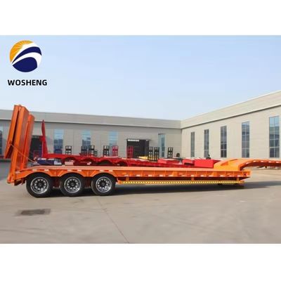 Semi-remolque de carga pesada extensible 40 pies remolque de cama baja 3 ejes para remolque de camión