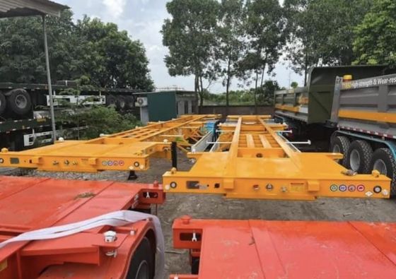 Esqueleto de acero inoxidable, remolque de transporte de contenedores de 40 pies con suspensión mecánica