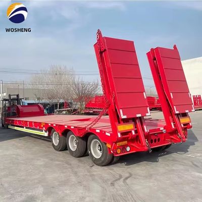 Semi-remolque de carga pesada extensible 40 pies remolque de cama baja 3 ejes para remolque de camión