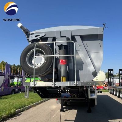 9800x2500x3500mm Semirremolque de 3 ejes y 4 ejes con tirador trasero