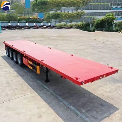 Semi-remolque para transporte de contenedores de 3 ejes 4 ejes 20 pies 40 pies 45 pies remolque de camión de cama plana
