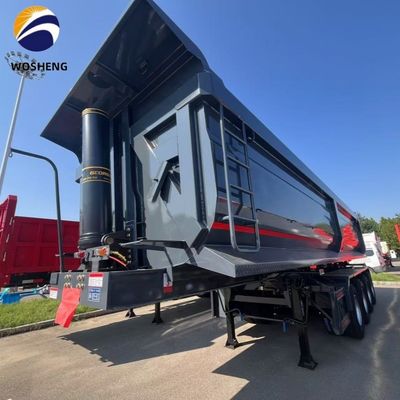 Remolque de camión 3 Eje 4 Eje de inclinación de inclinación trasera de camión de descarga Semi-remolque para construcción