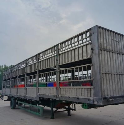 Venta personalizada de 3 ejes 20-40tones Semi remolque de cerca alta para animales de granja de ganado