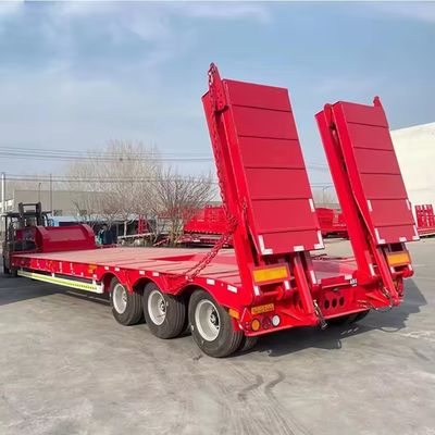 150 toneladas de carga máxima Lowboy Semi remolque de cama baja para el transporte de carga pesada personalizable