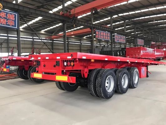 2 3 4 eje Flatbed Trailer Personalización del borde 9.0-22.5 Contenedor Tamaño 20ft 45ft 40ft