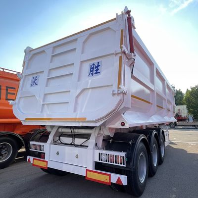 Camión de descarga trasera de 3 ejes con inclinación de inclinación Semi remolque para construcción