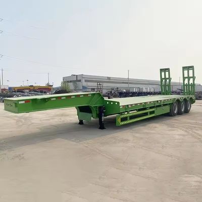 Cargador de escalera hidráulica de 40 a 80 toneladas con 3 ejes, con cubierta baja y remolque para Zimbabwe