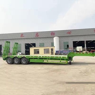 Cargador de escalera hidráulica de 40 a 80 toneladas con 3 ejes, con cubierta baja y remolque para Zimbabwe