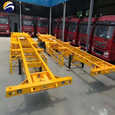 Chasis de acero con marco extensible Semirremolque para contenedores de 20-40 pies