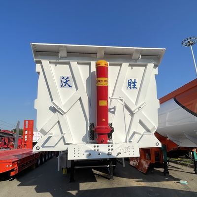 Camión de descarga trasera de 3 ejes con inclinación de inclinación Semi remolque para construcción
