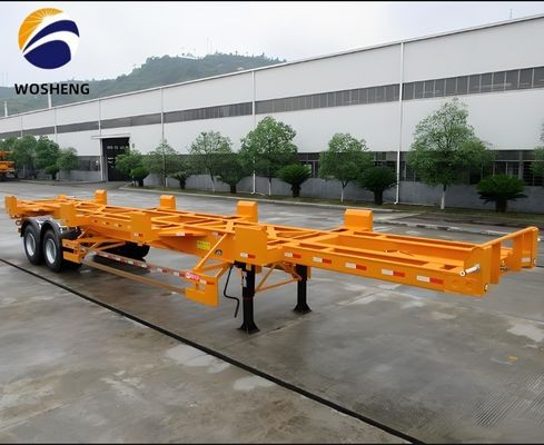 Chasis de acero con marco extensible Semirremolque para contenedores de 20-40 pies