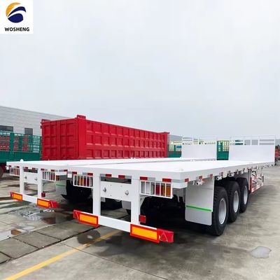 20/40/45ft Container Semi remolque de cama plana con 2-3 ejes y gran capacidad de carga
