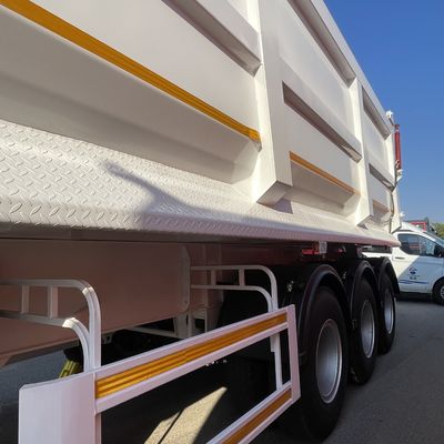 Camión de descarga trasera de 3 ejes con inclinación de inclinación Semi remolque para construcción