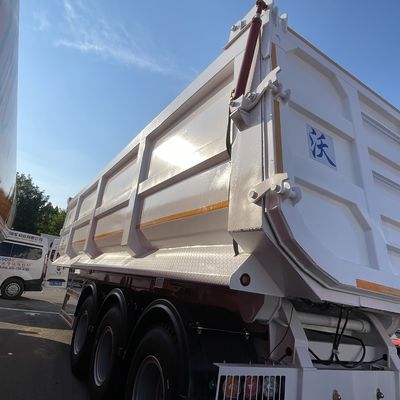 Camión de descarga trasera de 3 ejes con inclinación de inclinación Semi remolque para construcción