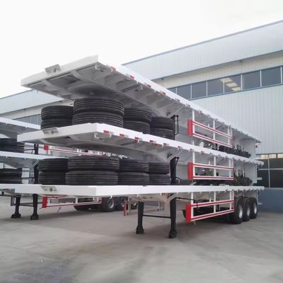 20/40/45ft Container Semi remolque de cama plana con 2-3 ejes y gran capacidad de carga