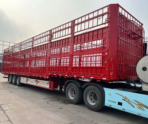Semiremolque de carga de 40 a 80 toneladas con tres ejes, cerca lateral de pared, con tren de aterrizaje pesado de 28 t
