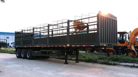 Semiremolque de carga de 40 a 80 toneladas con tres ejes, cerca lateral de pared, con tren de aterrizaje pesado de 28 t