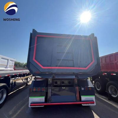 Trailers para camiones de descarga traseros de acero de 3 ejes y 4 ejes para construcción