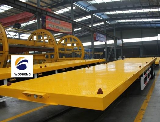 El más bajo 30T-100T Semirremolque 20ft-45ft Camión de contenedores 2-4 Eje Flatbed Rim 9.0-22.5