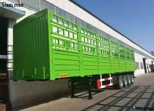 Semiremolque de carga de 40 a 80 toneladas con tres ejes, cerca lateral de pared, con tren de aterrizaje pesado de 28 t