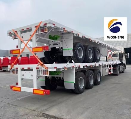 El más bajo 30T-100T Semirremolque 20ft-45ft Camión de contenedores 2-4 Eje Flatbed Rim 9.0-22.5