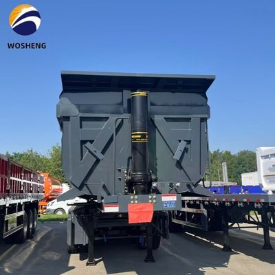 Trailers para camiones de descarga traseros de acero de 3 ejes y 4 ejes para construcción