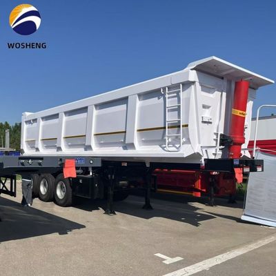 Trailers para camiones de descarga traseros de acero de 3 ejes y 4 ejes para construcción