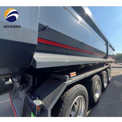 Trailers para camiones de descarga traseros de acero de 3 ejes y 4 ejes para construcción