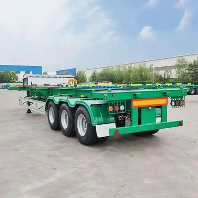 Q345B Altura 500 mm 20FT 40FT Chasis de contenedores Esqueleto Semirremolque para el transporte