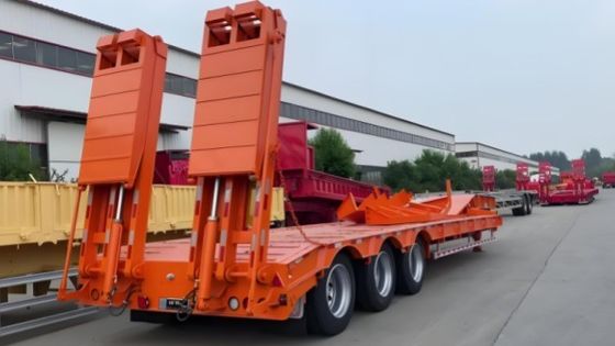 Semiremolque Lowboy de 3 ejes con sistema de frenado de doble línea y 16000x2500x1100mm