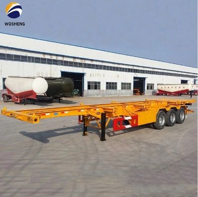 Transporte 40 pies Contenedor wosheng 3 Eje Esqueleto Semirremolque con cerradura de contenedores