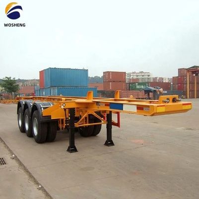 Transporte 40 pies Contenedor wosheng 3 Eje Esqueleto Semirremolque con cerradura de contenedores