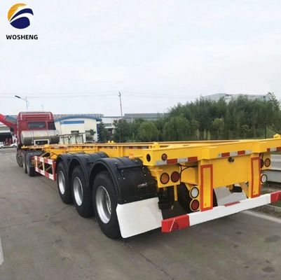 Transporte 40 pies Contenedor wosheng 3 Eje Esqueleto Semirremolque con cerradura de contenedores