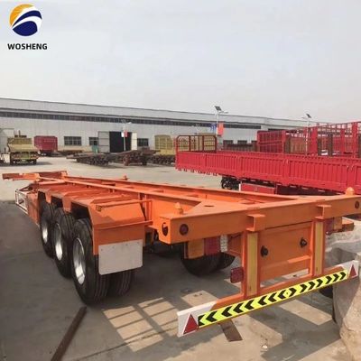 Transporte 40 pies Contenedor wosheng 3 Eje Esqueleto Semirremolque con cerradura de contenedores