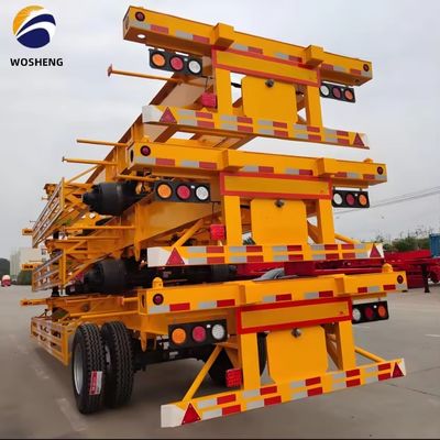 3 ejes 20FT 40FT Cuello de ganso Contenedor Chasis Semi remolque esquelético