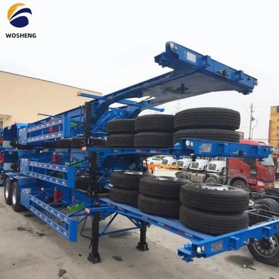 3 ejes 20FT 40FT Cuello de ganso Contenedor Chasis Semi remolque esquelético