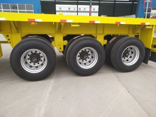 Maquinaria pesada de transporte con remolque de acero de 3 ejes y suspensión mecánica