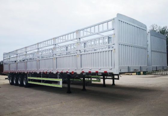 3 Ejes 60 100 toneladas Transporte Agricultura Carga Materiales de construcción Valla Semi remolque de arriba- acero