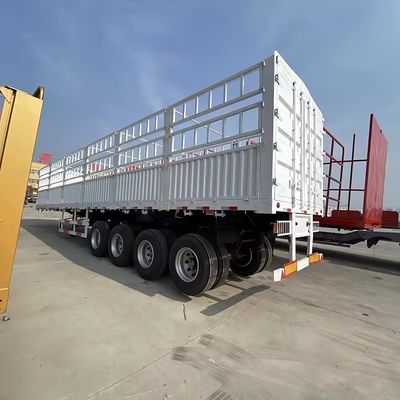 3 Ejes 60 100 toneladas Transporte Agricultura Carga Materiales de construcción Valla Semi remolque de arriba- acero